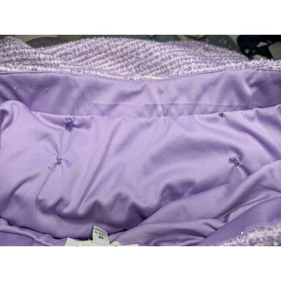 Haute Monde Womens Twirl Tweed Mini Skirt Sz M Purple Pastel Academia Feminine - Picture 5 of 6